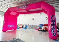 Inflatable Arches Pink Bicycle Race بازی ورزشی بادی Start Finish Line Arch
